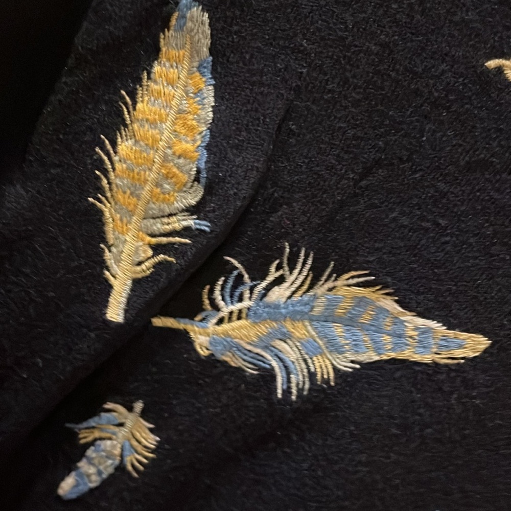 Talbot’s Sz Medium Navy Sweater With Feathers - Picture 4 of 7